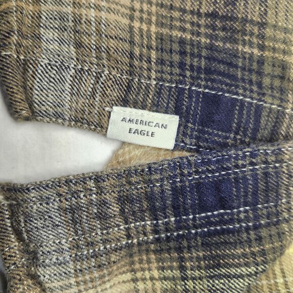 American Eagle Super Ahh-Mazingly Soft Flannel Shirt XS Cotton Plaid Button Up - Picture 6 of 9